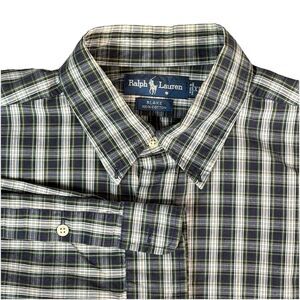 Ralph Lauren Blake Blue Plaid Short Sleeve Button Up Shirt Men’s XL